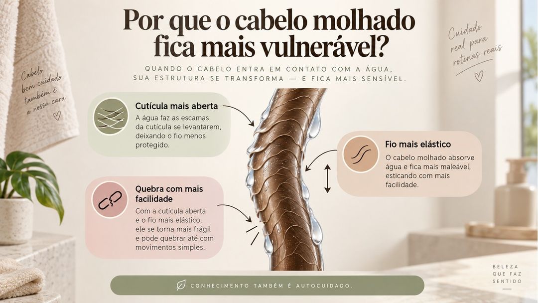 Pequenos hábitos após o banho aumentam frizz e desalinham os fios