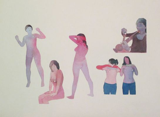 As ilustrações são inspiradas em imagens de sites pornôs (Divulgação/Dan Gluibizzi)