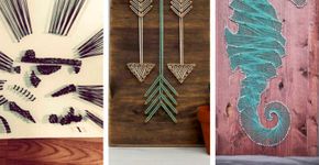 Aprenda a fazer um quadro decorativo com pregos e linha colorida