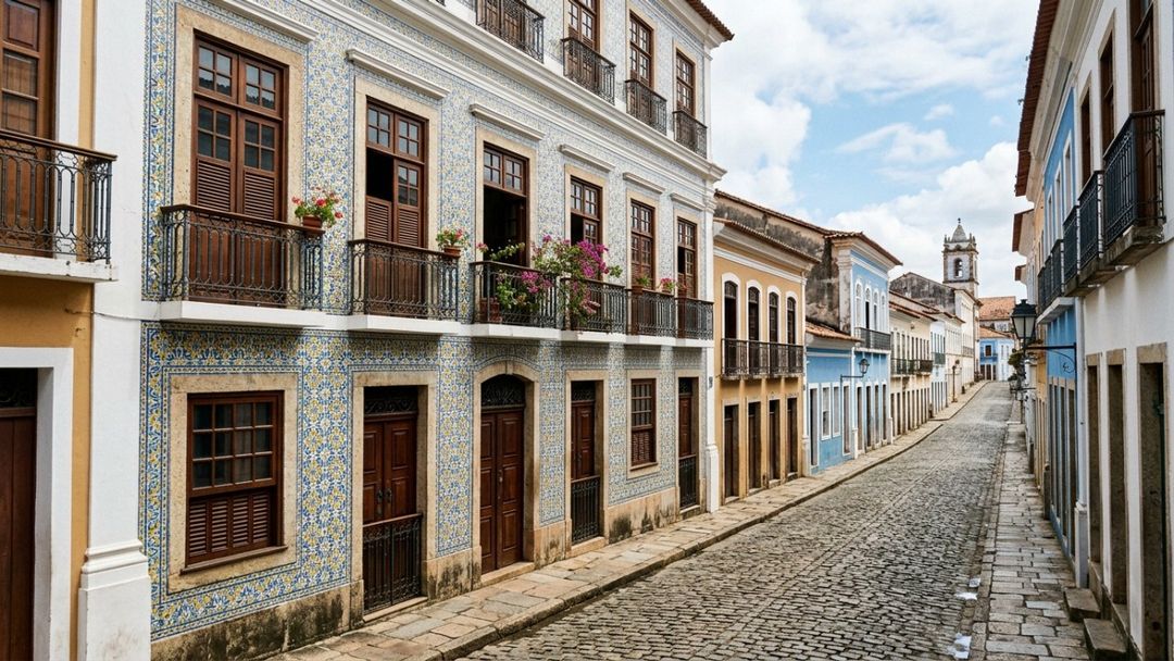 As tradicionais fachadas revestidas de azulejos portugueses conferem uma identidade única e inconfundível à paisagem urbana maranhense.