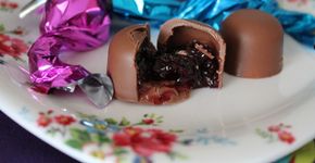 Bombom sem lactose com recheio de frutas