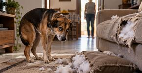Cachorro abaixa a cabeça, esconde o rabo e faz cara de culpado depois de destruir alguma coisa, mas pesquisas indicam que o gesto pode ter outro significado