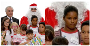 Temer distribui presentes de Natal para crianças e vira meme