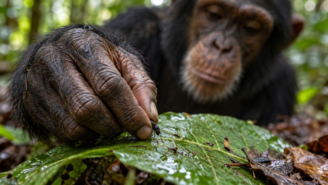 Alguns animais aplicaram insetos nas feridas de outros membros do grupo.