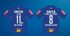 Cruzeiro estampa uniformes com dados sobre realidade das mulheres