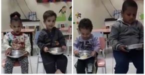 Generosidade: em atividade, crianças dividem lanche com colegas