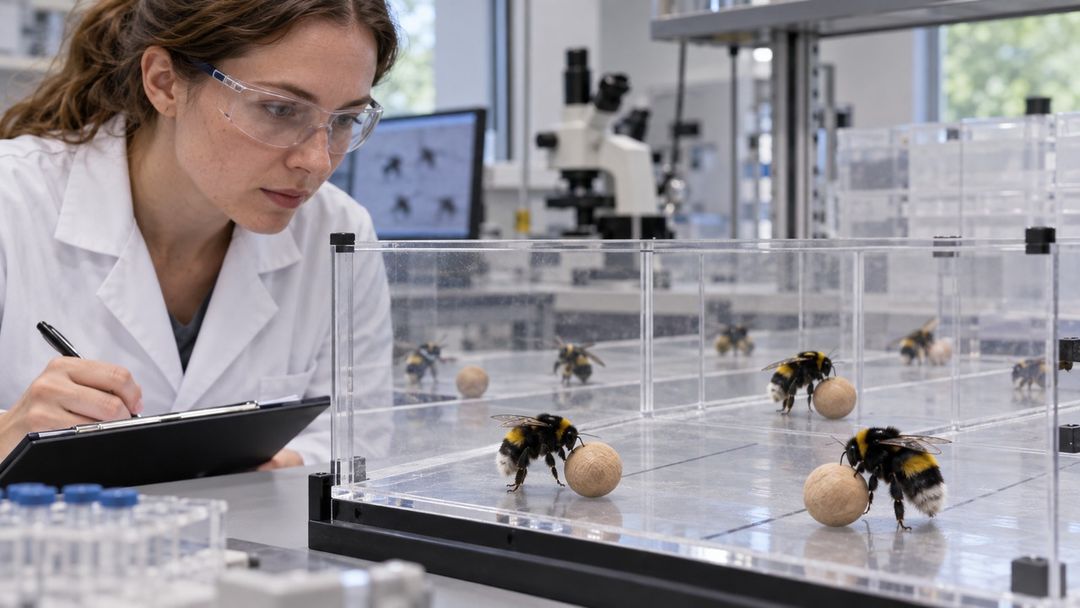Mamangavas empurraram bolas de madeira mesmo sem receber recompensa.