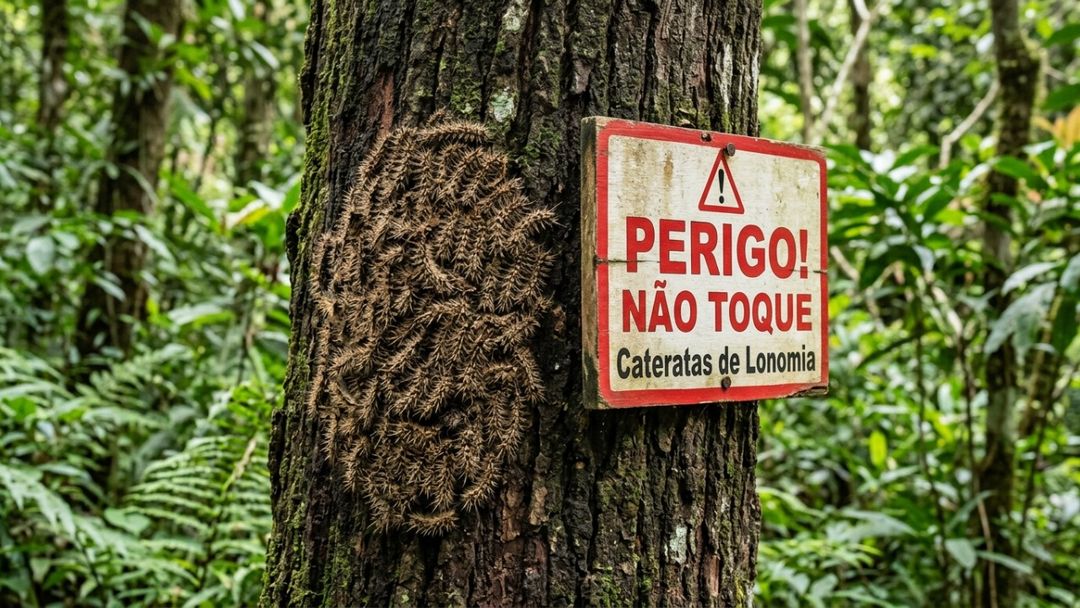 Observar troncos antes de tocar ajuda a evitar acidentes com lonomias