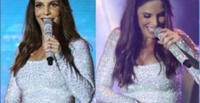 Ivete Sangalo brinca com forma física de grávida durante show
