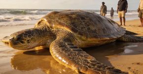 Foi encontrada uma tartaruga colossal com mais de 2 metros de comprimento
