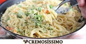 Macarrão cremoso com vegetais