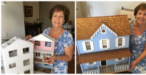 Dona Alice constrói casinhas de papelão para presentear crianças