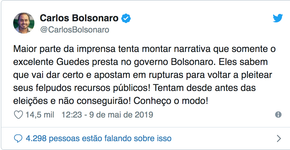 Mais um erro de português de Carlos Bolsonaro vira piada na web