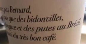 Cafeteria francesa ataca brasileiros com frase ofensiva em copos