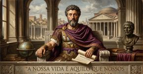 Marco Aurélio, imperador romano e filósofo estoico, sobre como a mente pode transformar a forma de enxergar uma dificuldade: “A nossa vida é aquilo que nossos pensamentos fazem dela”