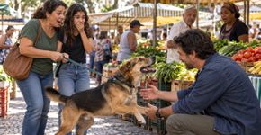 Família adota um cachorro encontrado na rua, passa meses acreditando que ele nunca teve tutor e descobre outra história quando o animal enlouquece de alegria ao reconhecer um homem na feira