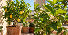 Pé de limão em vaso cresce bem, mas pode produzir pouco se passar o dia inteiro na sombra: por que horas de sol mudam a frutificação