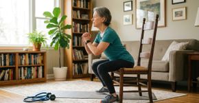 Caminhar depois dos 60 anos é bom, mas é muito mais eficaz fazer 10 agachamentos, 12 elevações de calcanhar e mais 2 exercícios
