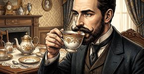 Homens vitorianos tinham uma xícara especial só para impedir que o chá derretesse a cera do bigode
