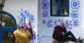 Mulher de 87 anos quer florir o mundo: pinta casa de vizinhos