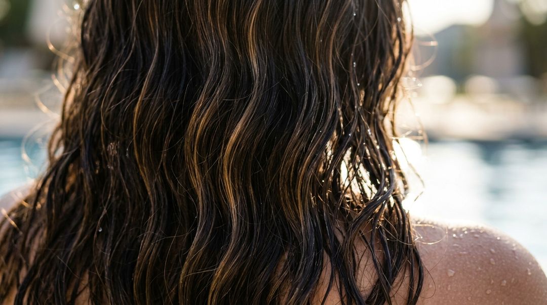 Enxaguar o cabelo imediatamente após sair da água protege a queratina.