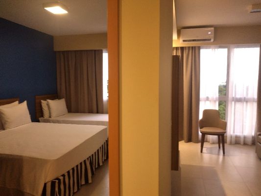 Quartos do São Pedro Thermas Resort têm capacidade para até quatro pessoas