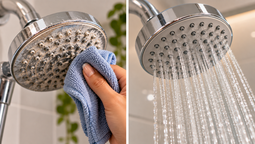 Quer limpar os furos do chuveiro? Veja como remover depósitos minerais sem agulhas ou objetos rígidos e quando o vinagre pode ser usado.