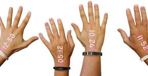 ‘Pulseira inteligente’ projeta horas e notificações na mão