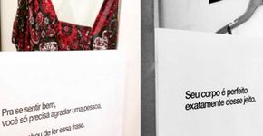 Jovens colam frases de autoconfiança em provadores femininos