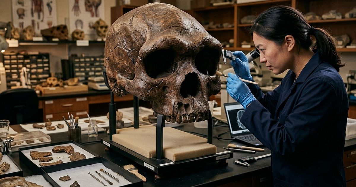Chamaram este crânio de uma nova espécie humana, mas o DNA revelou uma identidade muito mais surpreendente