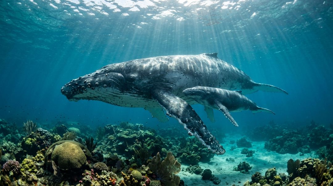 As formações recifais em formato de cogumelo criam abrigos essenciais para a fauna marinha.
