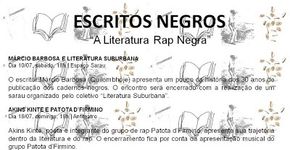 Projeto “Escritos Negros” leva a literatura e o rap para o CCJ