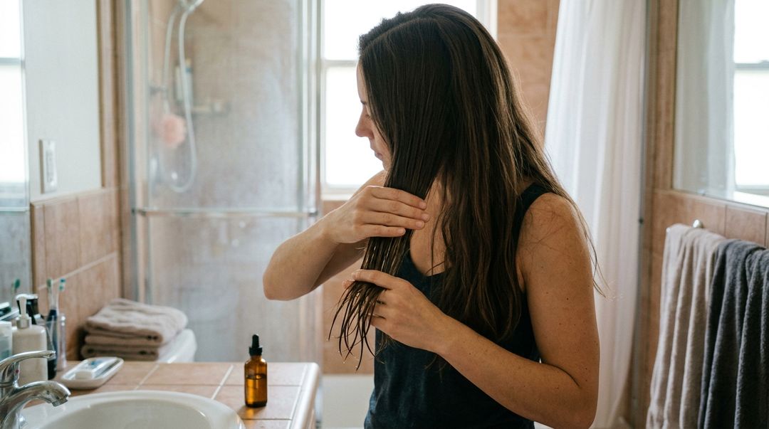 O ideal é dividir o cabelo em mechas e concentrar o produto no comprimento e nas pontas.