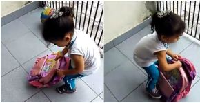 Alice ia para a escola, mas ninguém sabia o que tinha na mochila