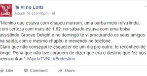 ‘Te vi no Lolla’: encontre pelo Facebook o seu crush perdido no festival