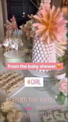 Captura de vídeo que mostra decoração igual a que foi usada no chá do bebê de Meghan e Harry