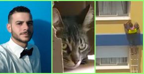 Homem arrisca a própria vida pra salvar a vida do gato Marcelino