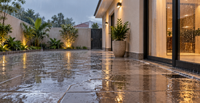 Cobrir todo o quintal com piso sem prever ralos extras: por que uma chuva forte pode transformar a área impermeável numa bacia junto à casa