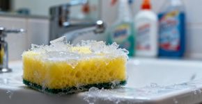 O truque da esponja congelada que deixa o banheiro brilhando em minutos