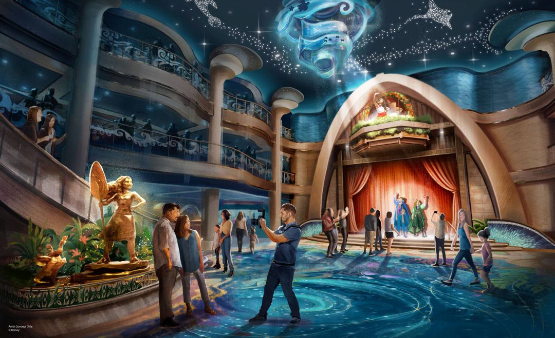 Ilustração mostra o Grand Hall do Disney Believe