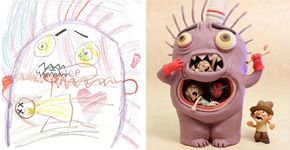 Para incentivar a arte, projeto transforma monstros de desenhos de crianças em obras elaboradas