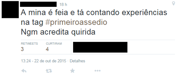 Perfis ridicularizam campanha sobre primeiro assédio sexual (Reprodução/Twitter)