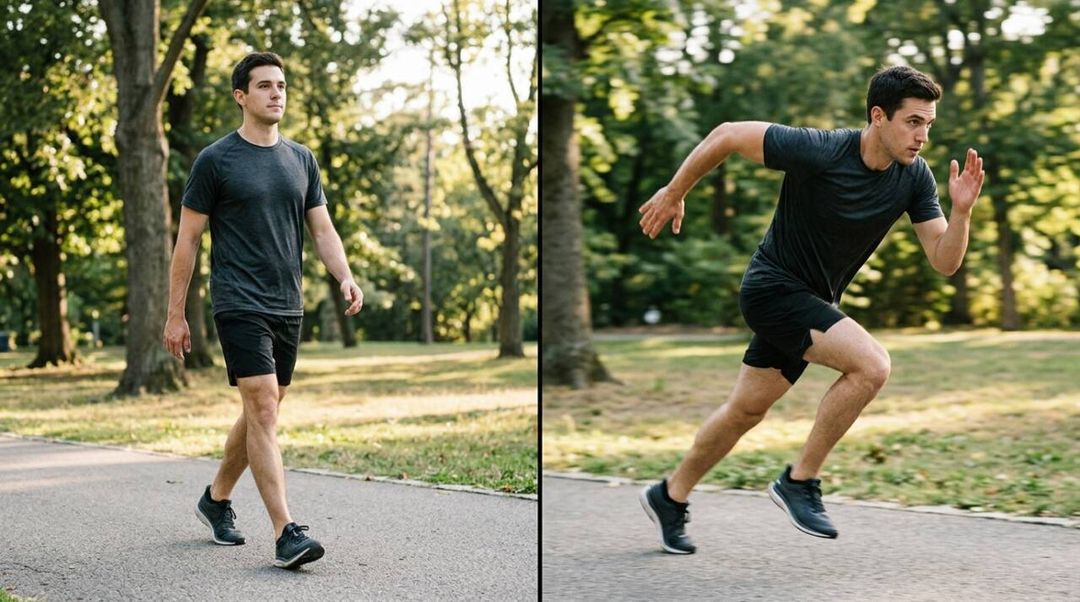 Caminhar mais rápido por alguns minutos muda o estímulo do exercício. Saiba como inserir intervalos de maior intensidade sem precisar terminar exausto.