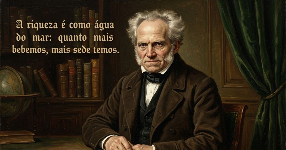 Arthur Schopenhauer, filósofo alemão da felicidade: “A riqueza é como a água do mar: quanto mais bebemos, mais sede sentimos.”