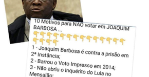 Joaquim Barbosa: alvo de uma lista com deturpações e Fake News.