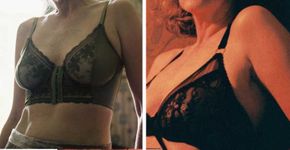 Modelo de 56 anos posa para campanha de lingerie