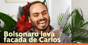 Bolsonaro leva uma facada do seu filho Carlos no hospital