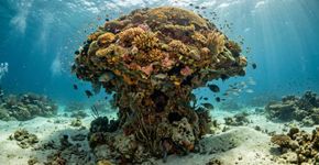 87.943 hectares divididos em duas áreas descontínuas, ilhas de origem vulcânica e milhares de estruturas recifais: o primeiro parque nacional marinho do Brasil protege os chapeirões encontrados apenas na região do Banco dos Abrolhos