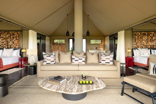 As tendas do Mahali Mzuri são espaçosas e luxuosas