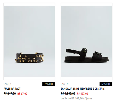 Peças da Osklen em promoção